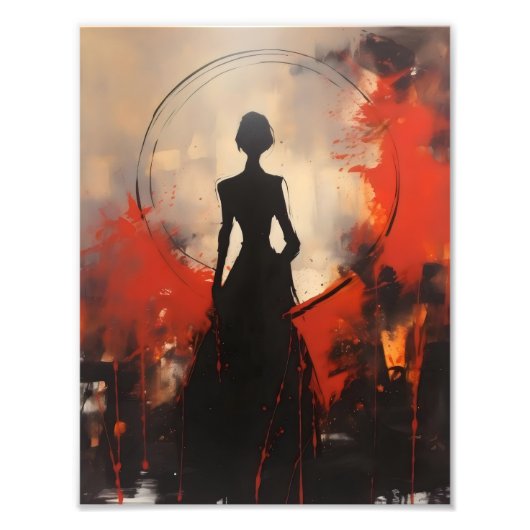 Abstracte Vrouw Silhouet Foto Afdruk (Voorkant)