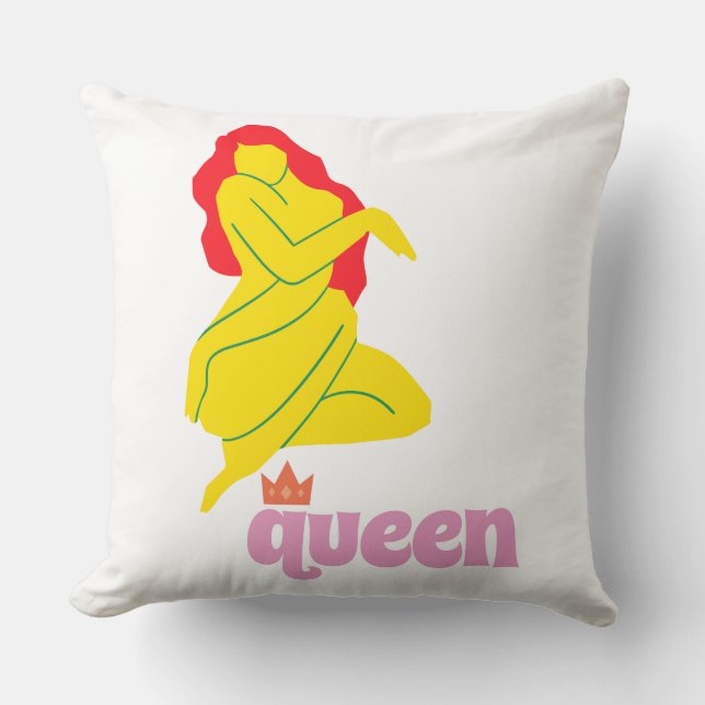 Abstracte Vrouw Silhouet Koningin Kussen (Voorkant)