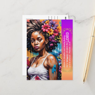 Abstracte vrouw van het geloof Spreuken 31 30 Briefkaart