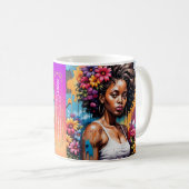 Abstracte vrouw van het geloof Spreuken 31 30 Koffiemok (Voorkant rechts)