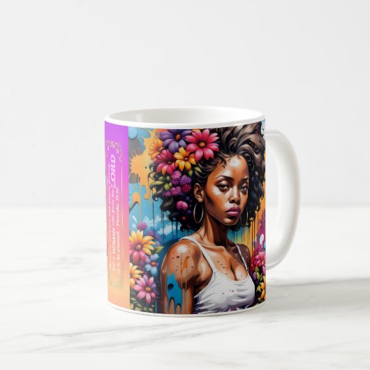 Abstracte vrouw van het geloof Spreuken 31 30 Koffiemok (Voorkant rechts)