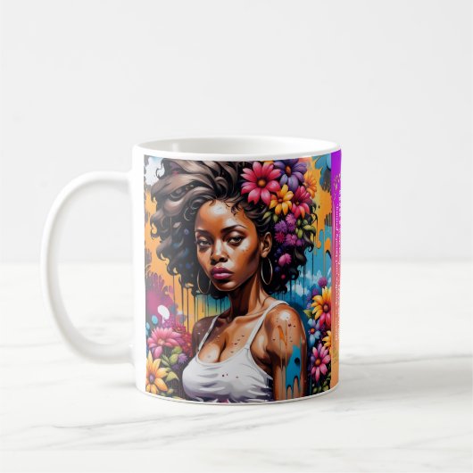 Abstracte vrouw van het geloof Spreuken 31 30 Koffiemok (Links)