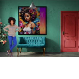 Abstracte vrouw van het geloof Spreuken 31 30 Perfect Poster