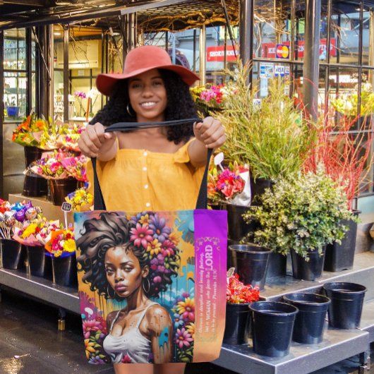 Abstracte vrouw van het geloof Spreuken 31 30 Tote Bag