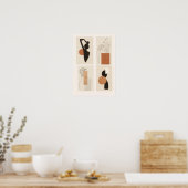 Abstracte Vrouwelijke Muurkunst Set | Modern Minim Poster (Keuken)
