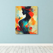 Abstracte vrouwelijke ode voor een vrouwelijke sch canvas afdruk (Insitu (Houten vloer))