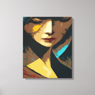 Abstracte vrouwelijke schilderijen canvas afdruk