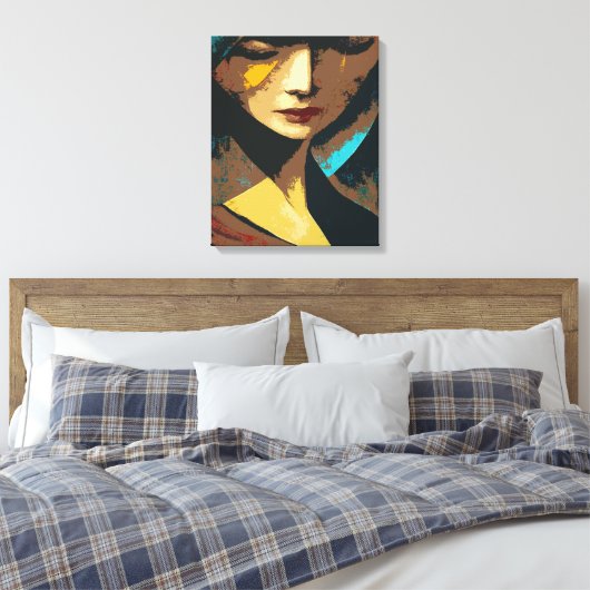 Abstracte vrouwelijke schilderijen canvas afdruk (Insitu (Slaapkamer))