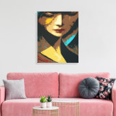 Abstracte vrouwelijke schilderijen canvas afdruk (Insitu (Woonkamer))