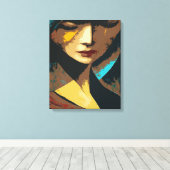 Abstracte vrouwelijke schilderijen canvas afdruk (Insitu (Houten vloer))