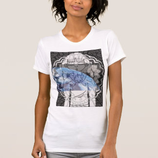 abstracte vrouwen blazen de aarde t-shirt