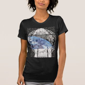 abstracte vrouwen blazen de aarde t-shirt