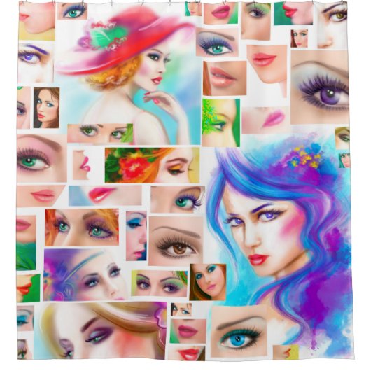 Abstracte vrouwen douchegordijn (Voorkant)