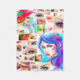 Abstracte vrouwen fleece deken