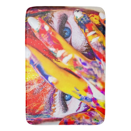 Abstracte vrouwen, geverfd badmat (Voorkant Verticaal)