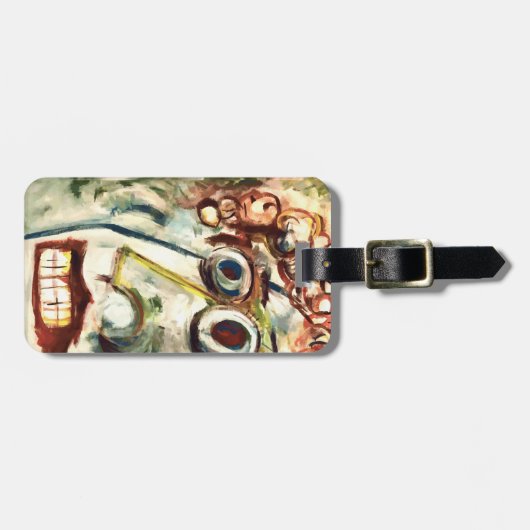 Abstracte vrouwen gezicht bagagelabel (Voorkant horizontaal)