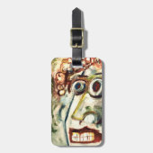 Abstracte vrouwen gezicht bagagelabel (Voorkant verticaal)