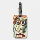 Abstracte vrouwen gezicht bagagelabel (Achterkant verticaal)