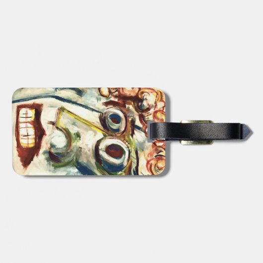 Abstracte vrouwen gezicht bagagelabel (Achterkant horizontaal)