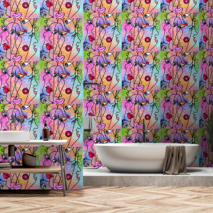 Abstracte Vrouwen Gezicht Kunst Schilderen Behang