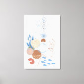 Abstracte vrouwen gezicht lijn kunst met blauw blo canvas afdruk (Voorkant)