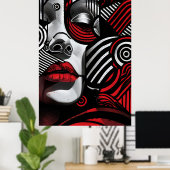 Abstracte vrouwen gezicht poster (Thuiskantoor)