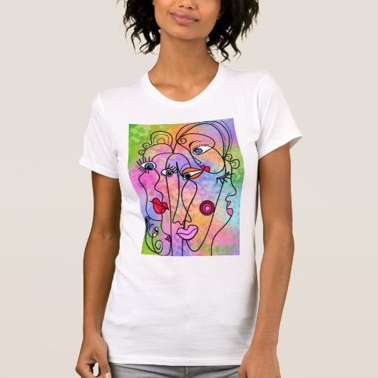Abstracte vrouwen gezicht T-shirt (Voorkant)