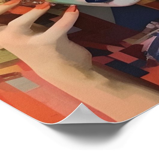 Abstracte vrouwen gezichten poster (Hoek)