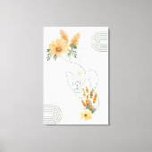 Abstracte vrouwen kunst met sinaasappels bloemetje canvas afdruk (Voorkant)