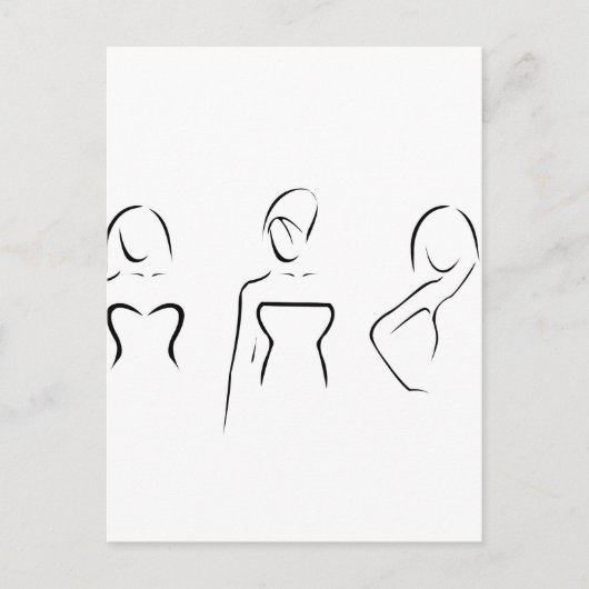 Abstracte vrouwen met mooie halsketens briefkaart (Voorkant)