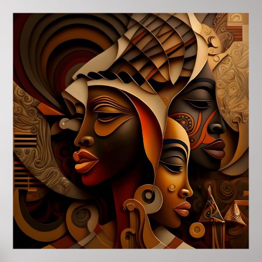 Abstracte vrouwenschilderijen poster (Voorkant)