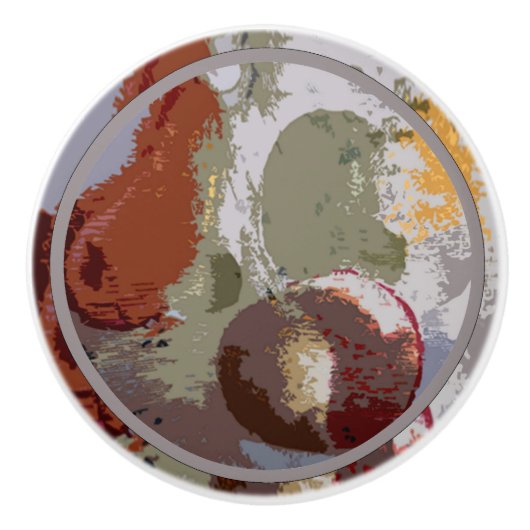 Abstracte vruchten keramische knop (Voorkant)