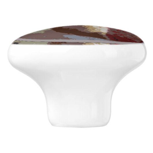 Abstracte vruchten keramische knop (Zijkant)