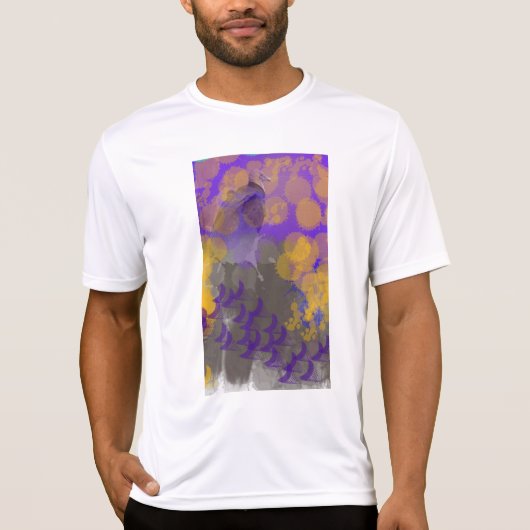 Abstracte Vulture Paarse T-shirt (Voorkant)