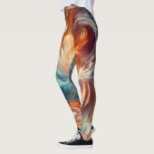 Abstracte vuur en ijs Swirl Vrouwen Leggings (Links)
