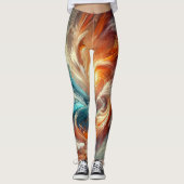 Abstracte vuur en ijs Swirl Vrouwen Leggings (Voorkant)