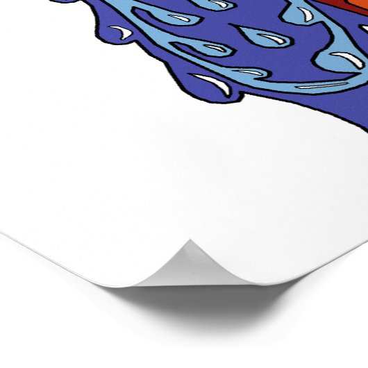 Abstracte vuur- en waterbotsing poster (Hoek)