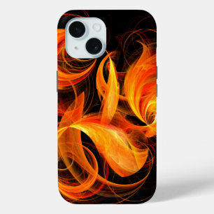 Abstracte vuurbal kunst iPhone 15 case