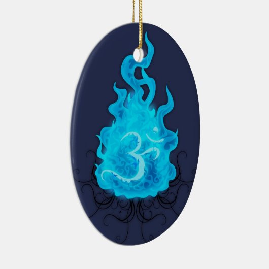 Abstracte vuurblauwe vlam keramisch ornament (Rechts)