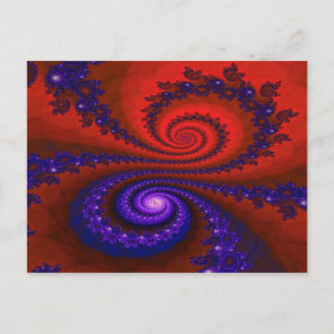 Abstracte vuurkunst en ijsfractal briefkaart