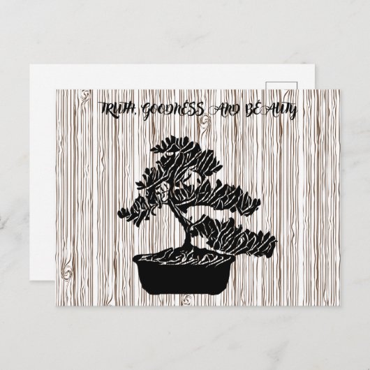 Abstracte Waarheid Goedheid Schoonheid Bonsai Tree Feestdagenkaart (Voorkant / Achterkant)