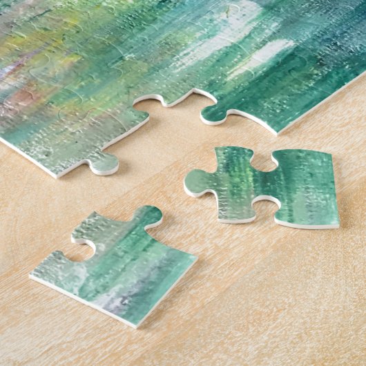 Abstracte Wabi Sabi Art met mossy-hand Legpuzzel (Zijkant)