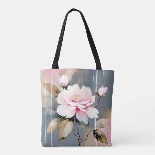 Abstracte Wabi-Sabi Flower Tote Bag (Achterkant)