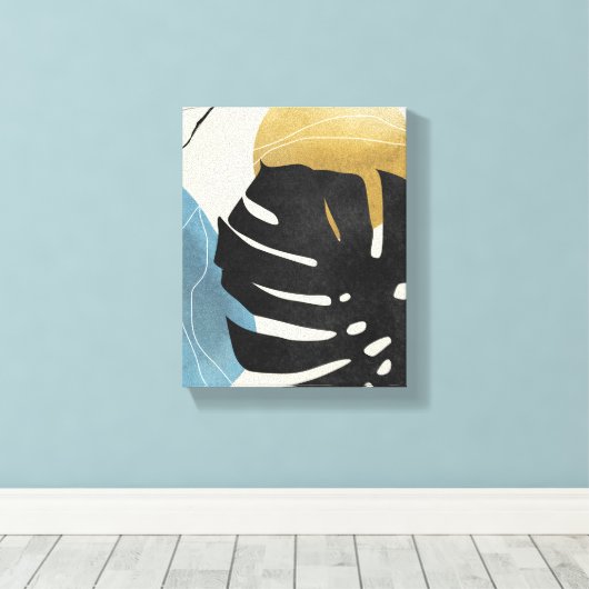 Abstracte Wall Art palmblad minimalistische geomet Canvas Afdruk (Insitu (Houten vloer))