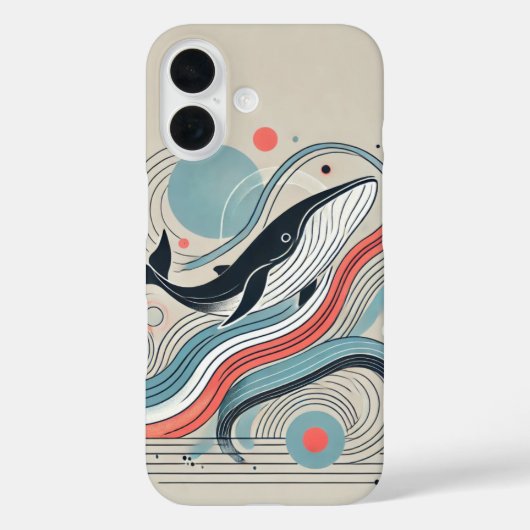 Abstracte walvisinterpretatie Case-Mate iPhone case (Achterkant)