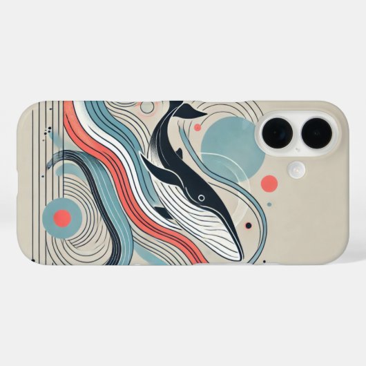 Abstracte walvisinterpretatie Case-Mate iPhone case (Achterkant (horizontaal))