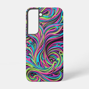 Abstracte walvisstaart neon levendige Samsung hoez Galaxy Hoesje