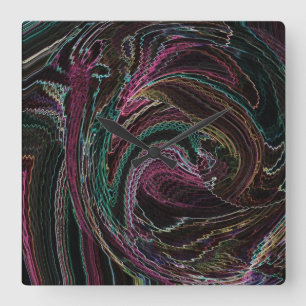 Abstracte wandklok met elektrische verlichting