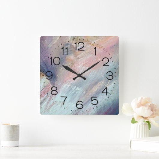 Abstracte wandklok van het Patronenvierkant verven (Huis)