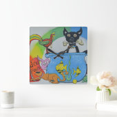 Abstracte wandklok voor dieren (Huis)